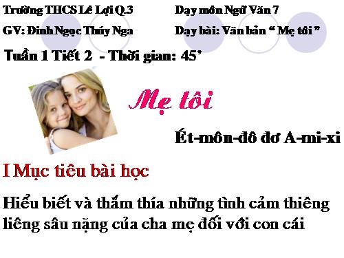 Bài 1. Mẹ tôi