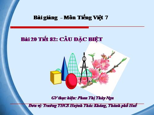 Bài 20. Câu đặc biệt