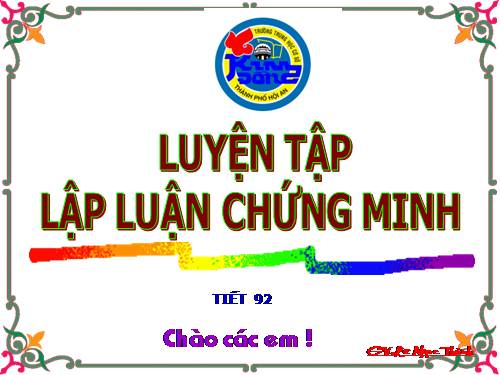 Bài 22. Luyện tập lập luận chứng minh