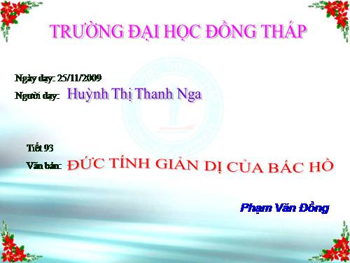 Bài 23. Đức tính giản dị của Bác Hồ