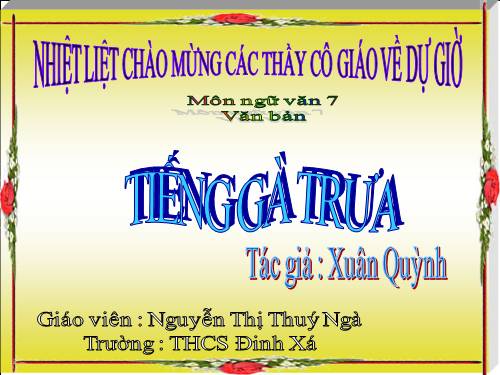 Bài 13. Tiếng gà trưa