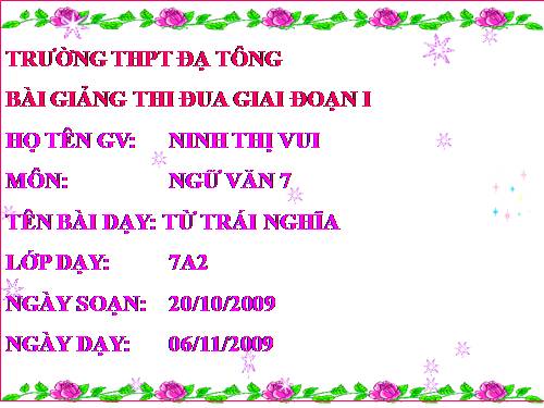 Bài 10. Từ trái nghĩa