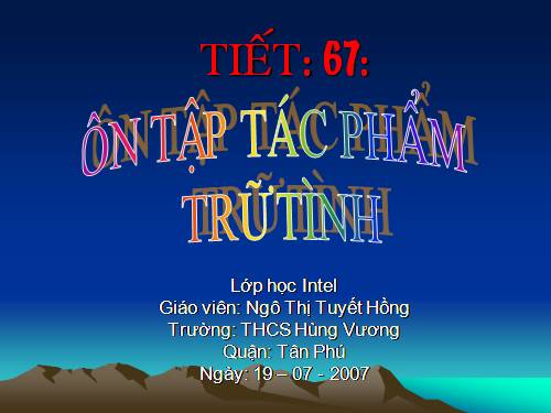 Bài 16. Ôn tập tác phẩm trữ tình