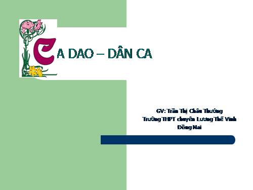 Ca dao dan ca