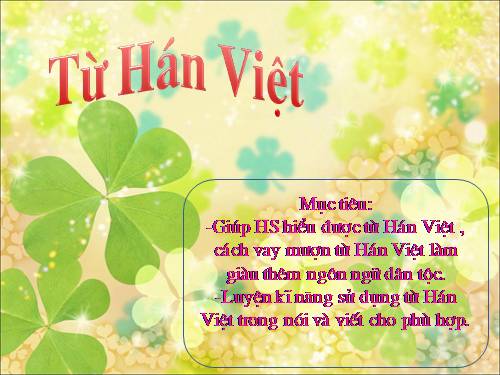 Bài 5. Từ Hán Việt