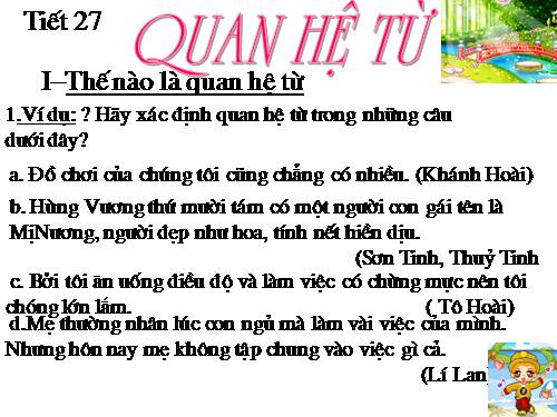 Bài 7. Quan hệ từ