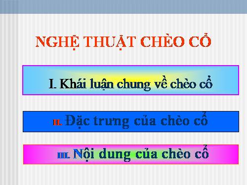 THỂ LOẠI CHÈO