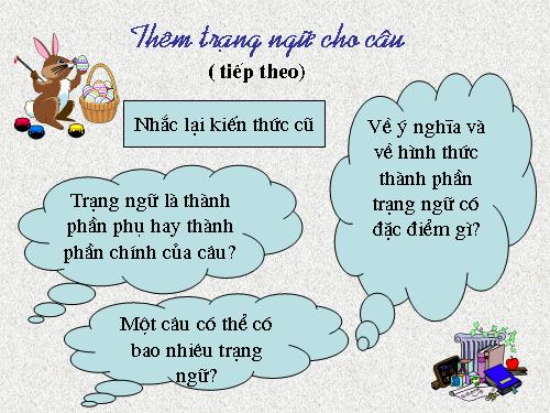 Bài 22. Thêm trạng ngữ cho câu (tiếp theo)