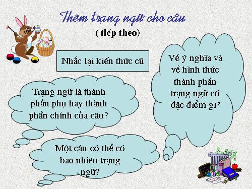 Bài 22. Thêm trạng ngữ cho câu (tiếp theo)