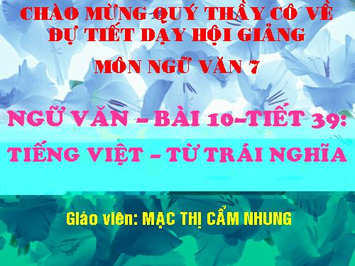 Bài 10. Từ trái nghĩa