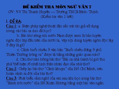 Bài 31. Kiểm tra phần Văn