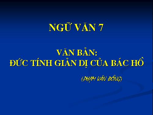 Bài 23. Đức tính giản dị của Bác Hồ