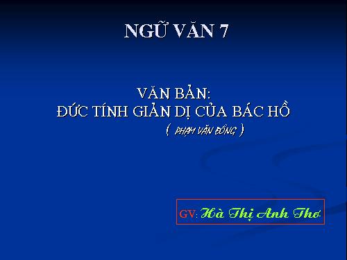 Bài 23. Đức tính giản dị của Bác Hồ