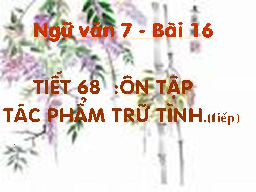 Bài 16. Ôn tập tác phẩm trữ tình