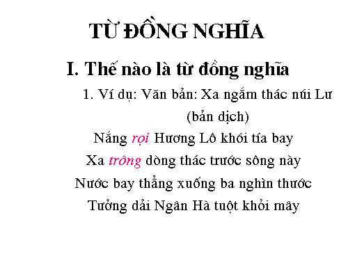 Bài 9. Từ đồng nghĩa