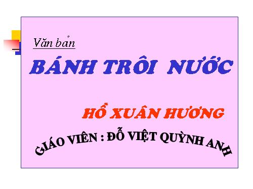 Bài 7. Bánh trôi nước