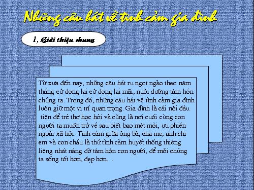 Bài 3. Ca dao, dân ca. Những câu hát về tình cảm gia đình