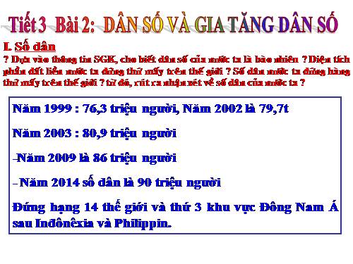 Bài 2. Dân số và gia tăng dân số