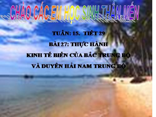 Bài 27. Thực hành: Kinh tế biển của Bắc Trung Bộ và Duyên Hải Nam Trung Bộ