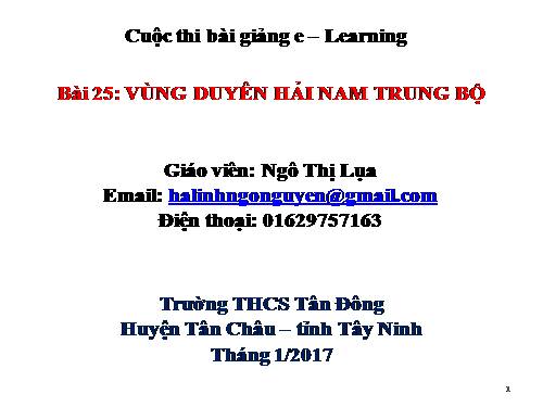 Bài 25. Vùng Duyên hải Nam Trung Bộ