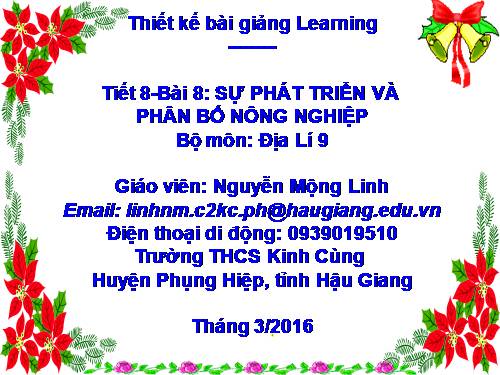 Bài 8. Sự phát triển và phân bố nông nghiệp