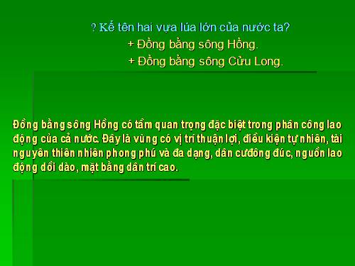 Bài 20. Vùng Đồng bằng sông Hồng