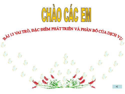 Bài 13. Vai trò, đặc điểm phát triển và phân bố của dịch vụ