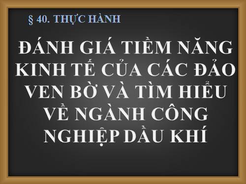 Bài 40. Thực hành: Đánh giá tiềm năng kinh tế của các đảo ven bờ và tìm hiểu về ngành công nghiệp dầu khí