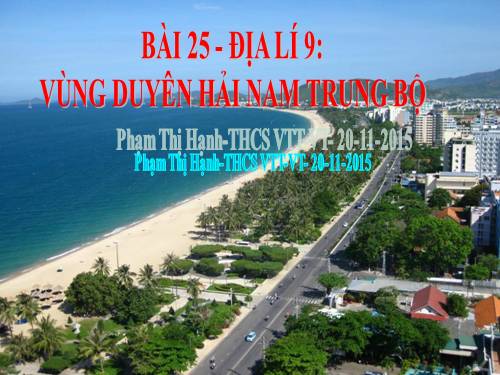 Bài 25. Vùng Duyên hải Nam Trung Bộ