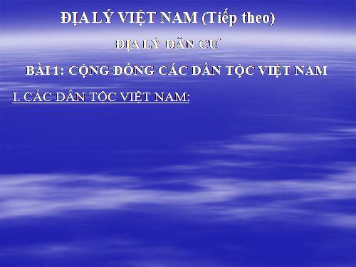 Bài 1. Cộng đồng các dân tộc Việt Nam