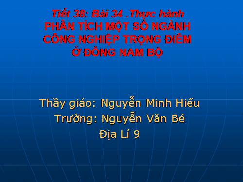 Bài 34. Thực hành: Phân tích một số ngành công nghiệp trọng điểm ở Đông Nam Bộ