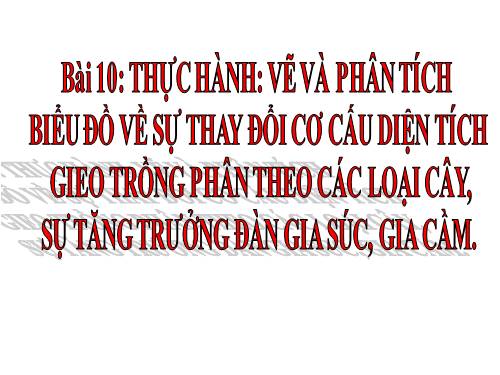 Bài10. Thực hành: Vẽ và phân tích biểu đồ về sự thay đổi cơ cấu diện tích gieo trồng phân theo các loại cây, sự tăng trưởng đàn gia súc, gia cầm