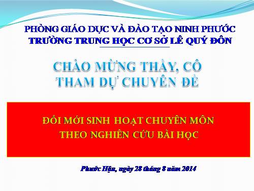 Chuyên đề: Đổi mới SHCM theo NCBH