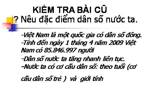 Bài 3. Phân bố dân cư và các loại hình quần cư