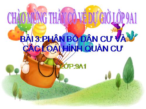 Bài 3. Phân bố dân cư và các loại hình quần cư