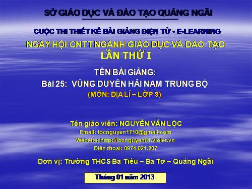 Bài 25. Vùng Duyên hải Nam Trung Bộ