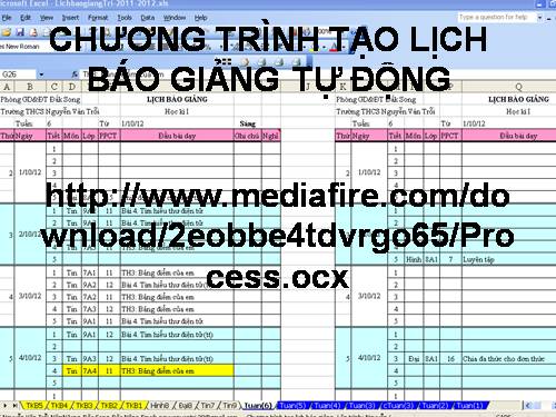 Lên lịch báo giảng tự động (rất hay)