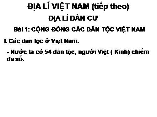 Bài 1. Cộng đồng các dân tộc Việt Nam