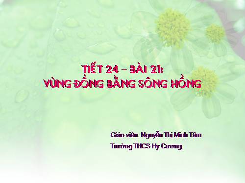 Bài 20. Vùng Đồng bằng sông Hồng