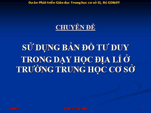 Sử duụngbản đồ tư duy môn địa