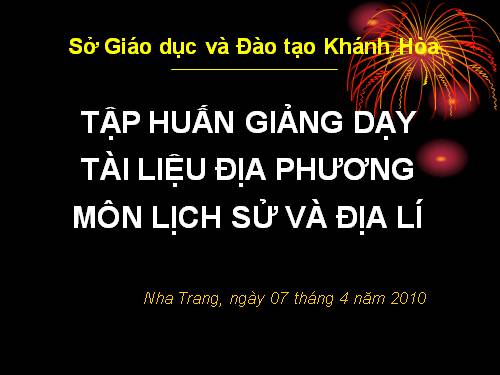 Tập huấn giảng dạy tài liệu địa phương tỉnh Khánh Hòa