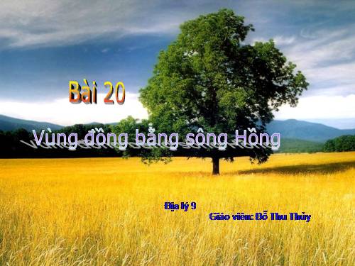 Bài 20. Vùng Đồng bằng sông Hồng