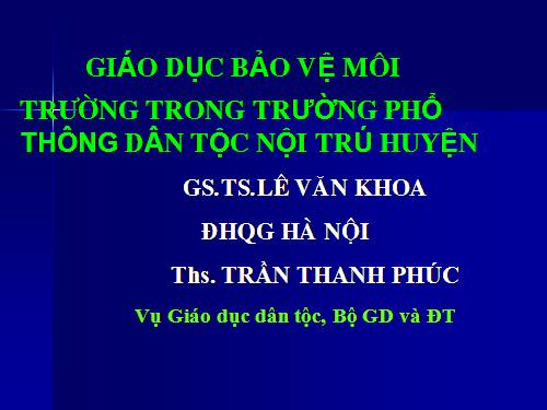 CHUEN DE GIAO DUC BAO VE MOI TRUONG