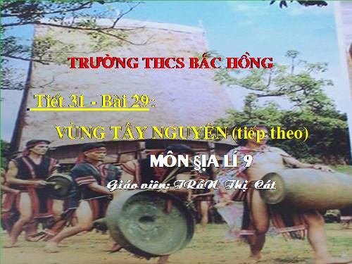 Bài 29. Vùng Tây Nguyên (tiếp theo)