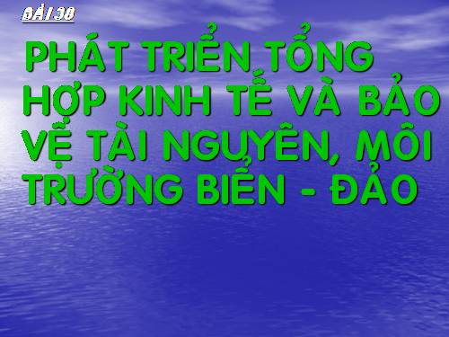 Bài 38. Phát triển tổng hợp kinh tế và bảo vệ tài nguyên, môi trường biển - đảo