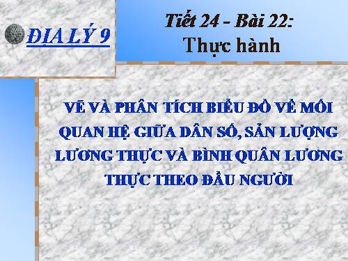 Bài 22. Thực hành: Vẽ và phân tích biểu đồ về mối quan hệ giữa dân số, sản lượng lương thực và bình quân lương thực theo đầu người