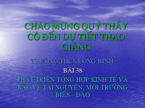 Bài 38. Phát triển tổng hợp kinh tế và bảo vệ tài nguyên, môi trường biển - đảo