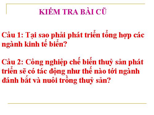 Bài 39. Phát triển tổng hợp kinh tế và bảo vệ tài nguyên, môi trường biển - đảo (tiếp theo)