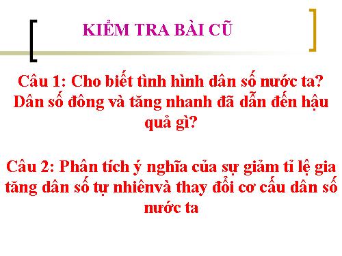 Bài 3. Phân bố dân cư và các loại hình quần cư