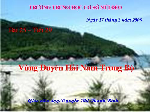 Bài 25. Vùng Duyên hải Nam Trung Bộ